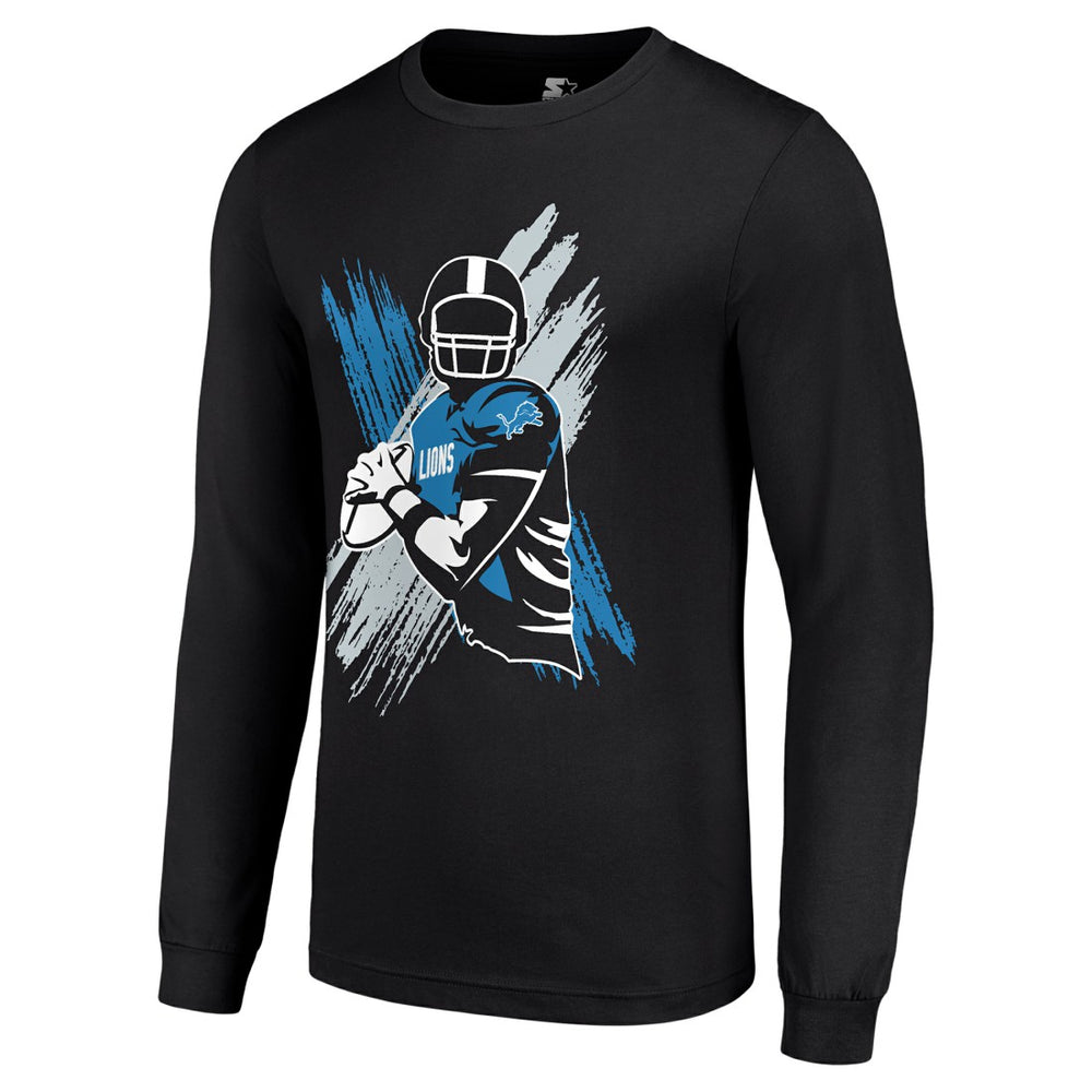 Detroit Lions Starter Player X Logo Graphic Long Sleeve T-Shirt Black - NFL