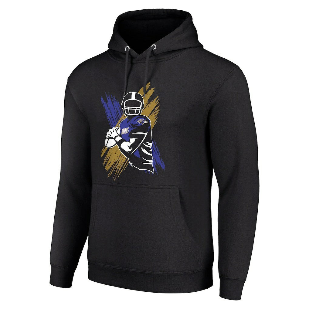 Baltimore Ravens Starter Player X Fleece Pullover Hoodie Black - NFL