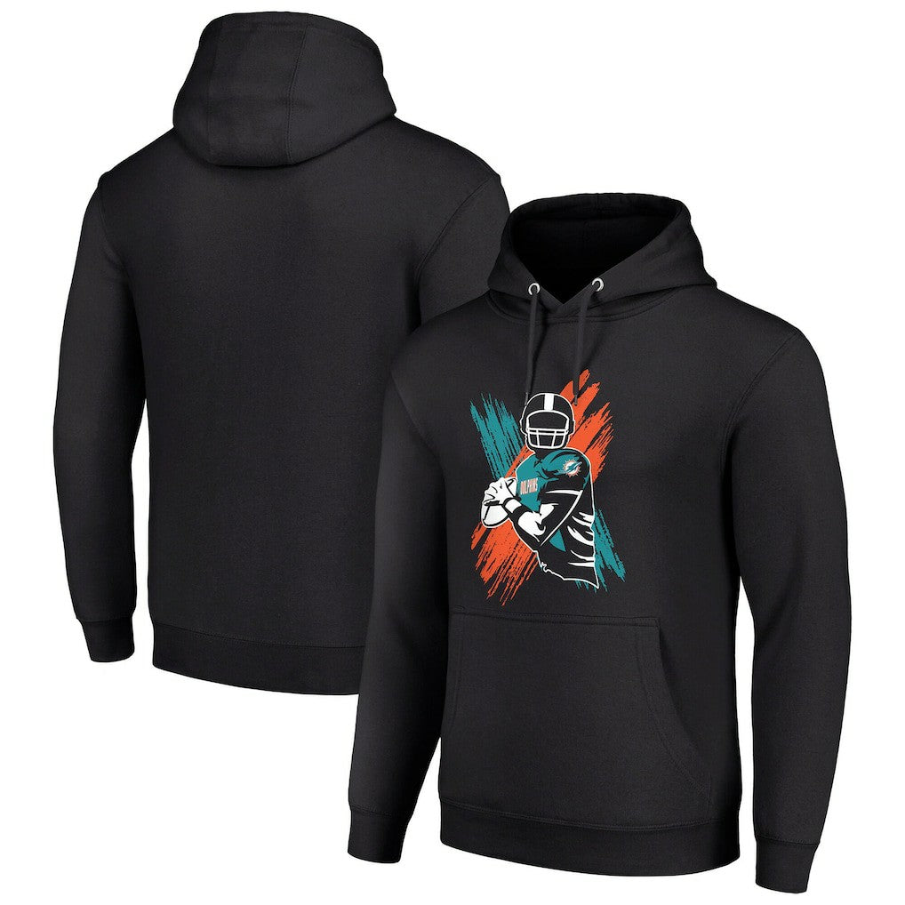 Miami Dolphins Starter Player X Fleece Pullover Hoodie Black - NFL