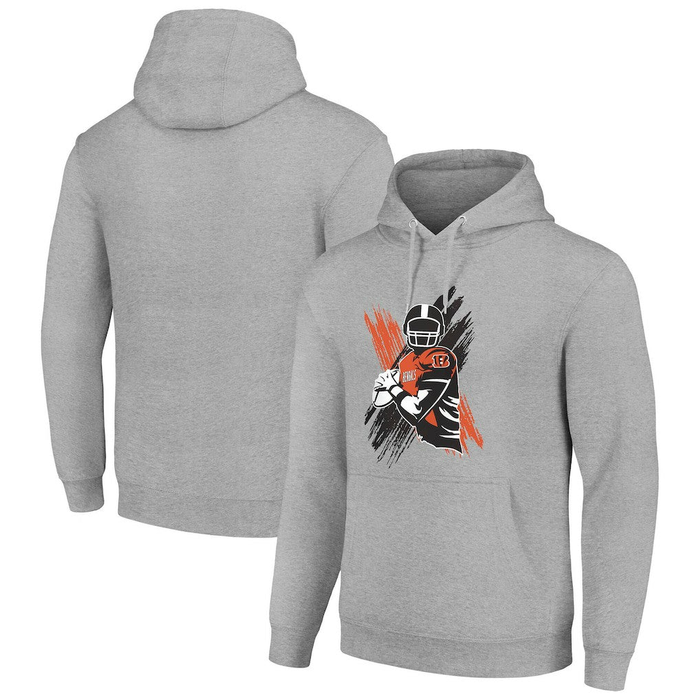 Cincinnati Bengals Starter Player X Fleece Pullover Hoodie Heather Gray - NFL