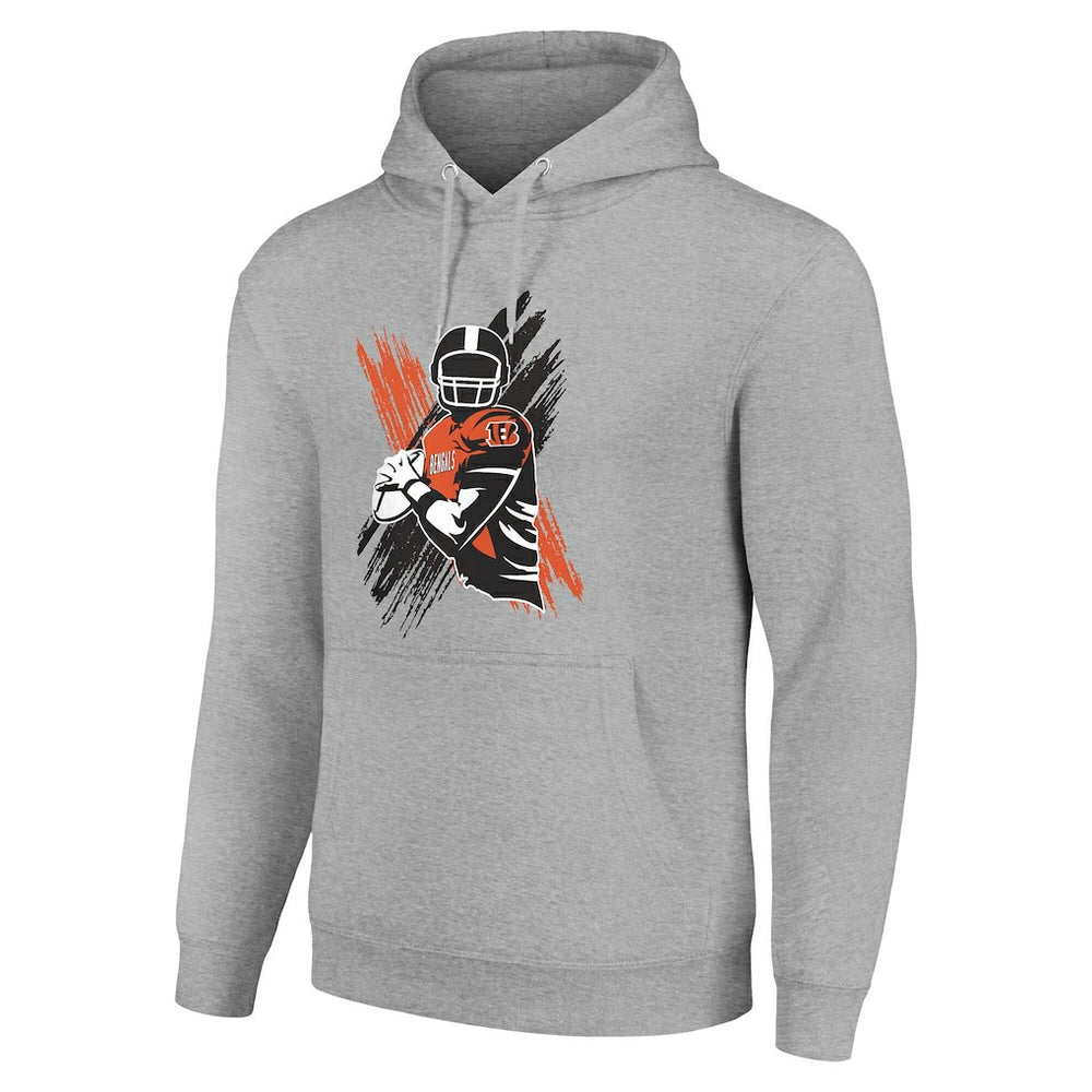 Cincinnati Bengals Starter Player X Fleece Pullover Hoodie Heather Gray - NFL
