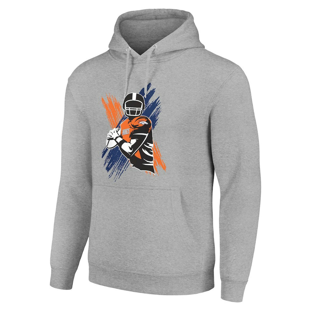 Denver Broncos Starter Player X Fleece Pullover Hoodie Heather Gray - NFL