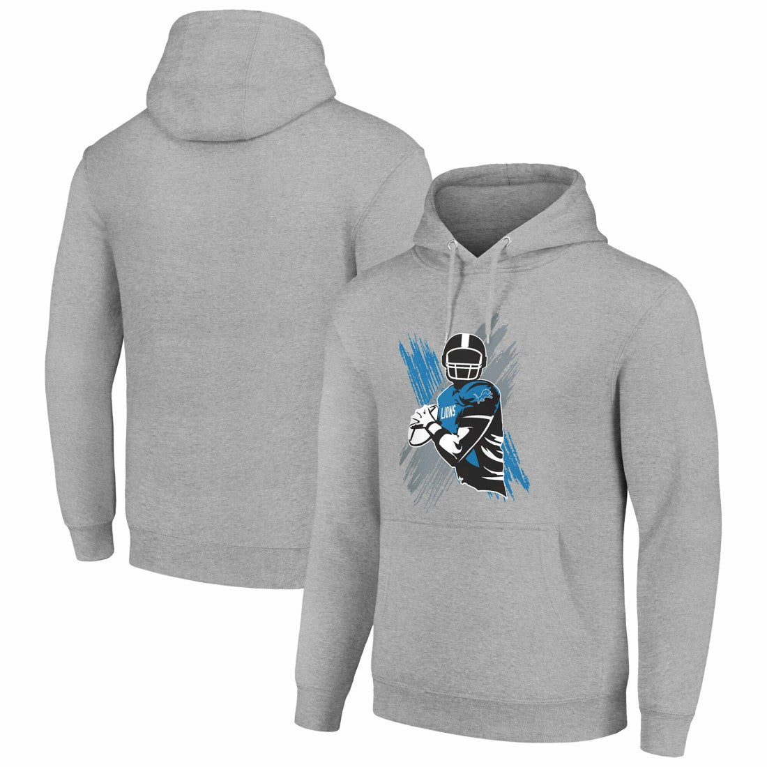 Detroit Lions Starter Player X Fleece Pullover Hoodie Heather Gray - NFL