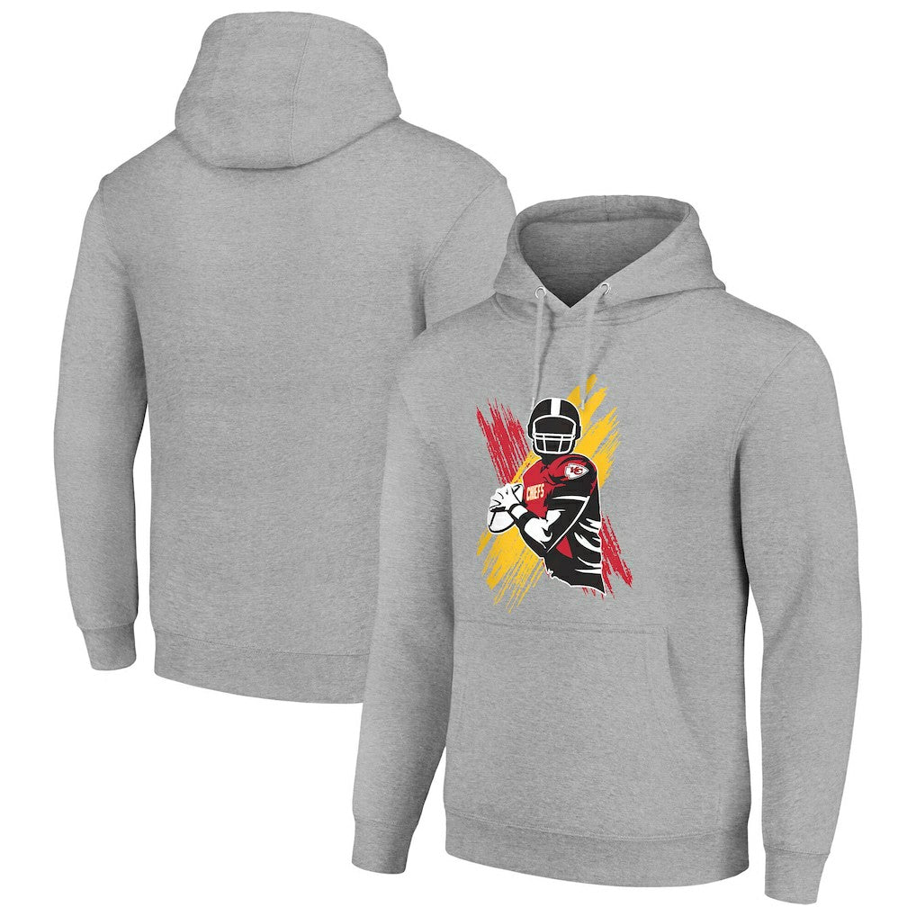 Kansas City Chiefs Starter Player X Fleece Pullover Hoodie Heather Gray - NFL