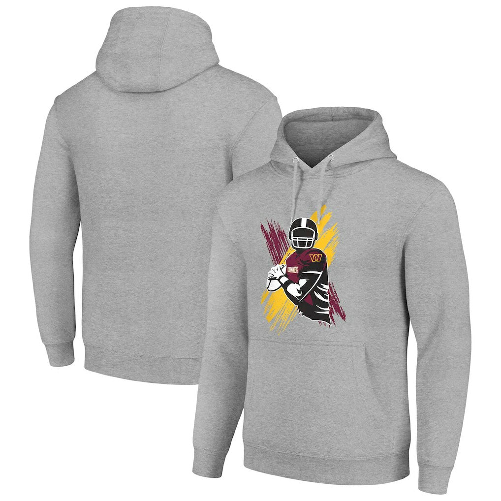 Washington Commanders Starter Player X Fleece Pullover Hoodie Heather Gray - NFL