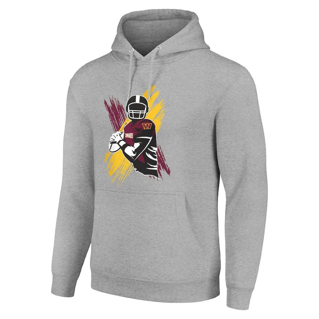 Washington Commanders Starter Player X Fleece Pullover Hoodie Heather Gray - NFL