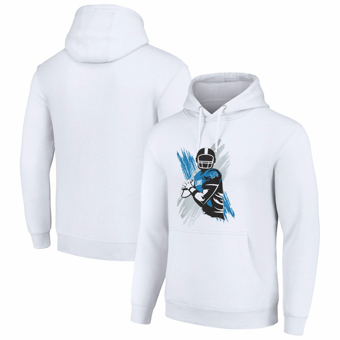 Detroit Lions Starter Player X Fleece Pullover Hoodie White - NFL