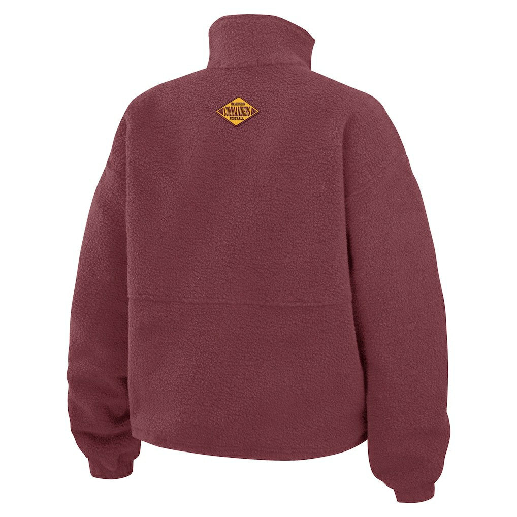 Washington Commanders WEAR by Erin Andrews Women's Polar Fleece Half-Zip Jacket Burgundy - NFL