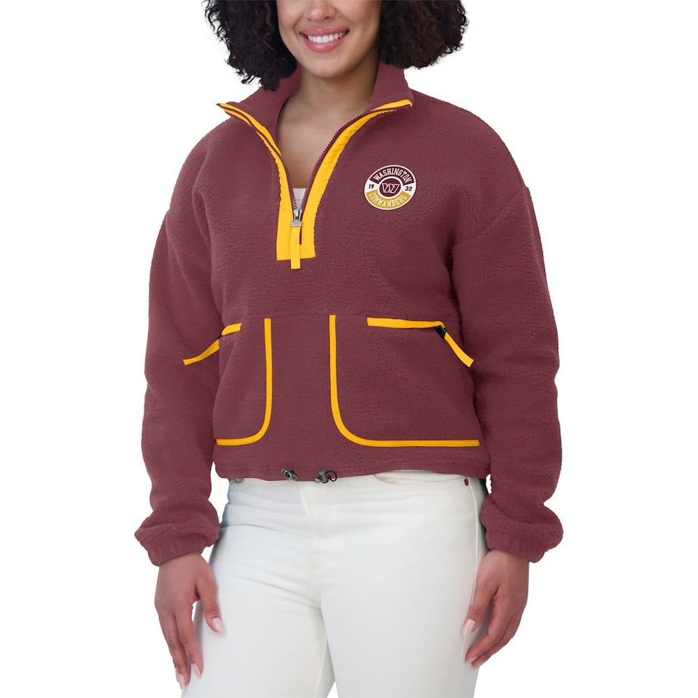 Washington Commanders WEAR by Erin Andrews Women's Polar Fleece Half-Zip Jacket Burgundy - NFL