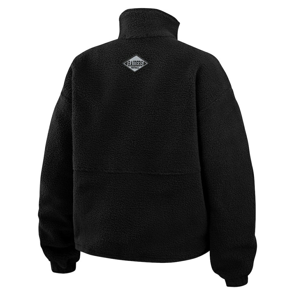 Las Vegas Raiders WEAR by Erin Andrews Women's Polar Fleece Half-Zip Jacket Black - NFL
