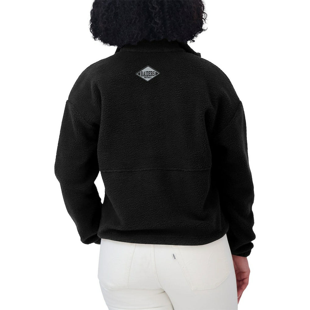 Las Vegas Raiders WEAR by Erin Andrews Women's Polar Fleece Half-Zip Jacket Black - NFL