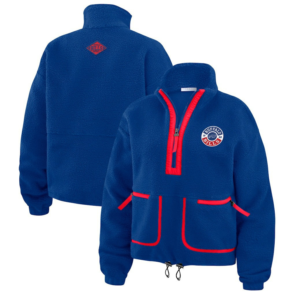 Buffalo Bills WEAR by Erin Andrews Women's Polar Fleece Half-Zip Jacket Royal - NFL