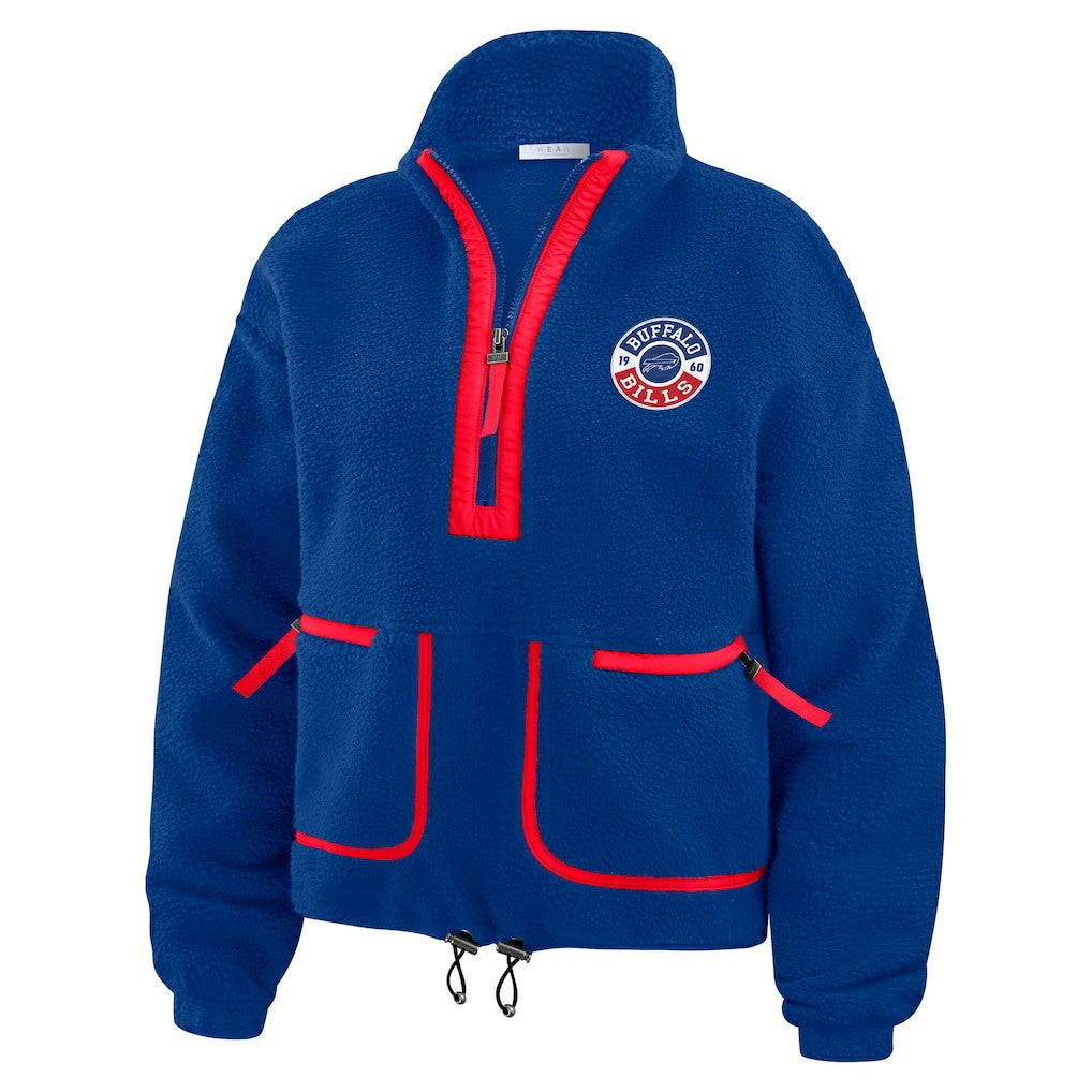 Buffalo Bills WEAR by Erin Andrews Women's Polar Fleece Half-Zip Jacket Royal - NFL