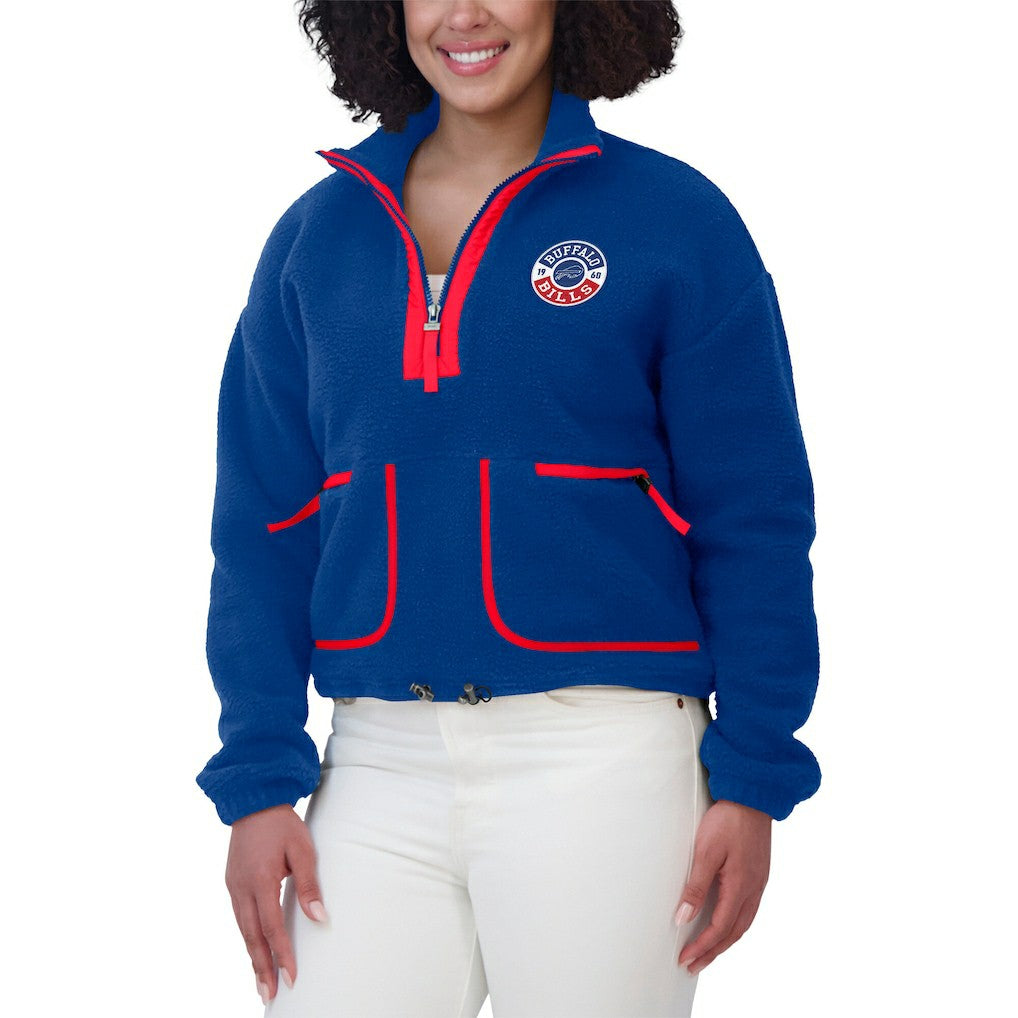 Buffalo Bills WEAR by Erin Andrews Women's Polar Fleece Half-Zip Jacket Royal - NFL
