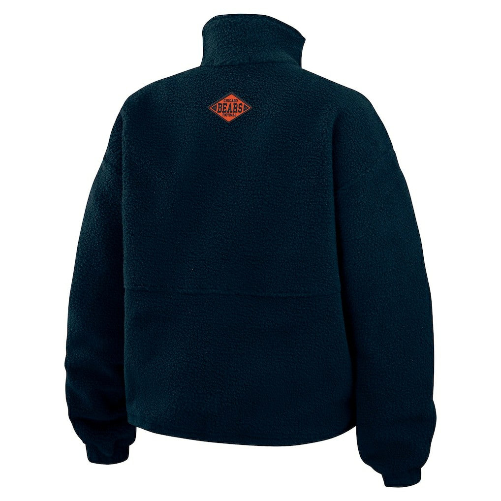 Chicago Bears WEAR by Erin Andrews Women's Polar Fleece Half-Zip Jacket Navy - NFL