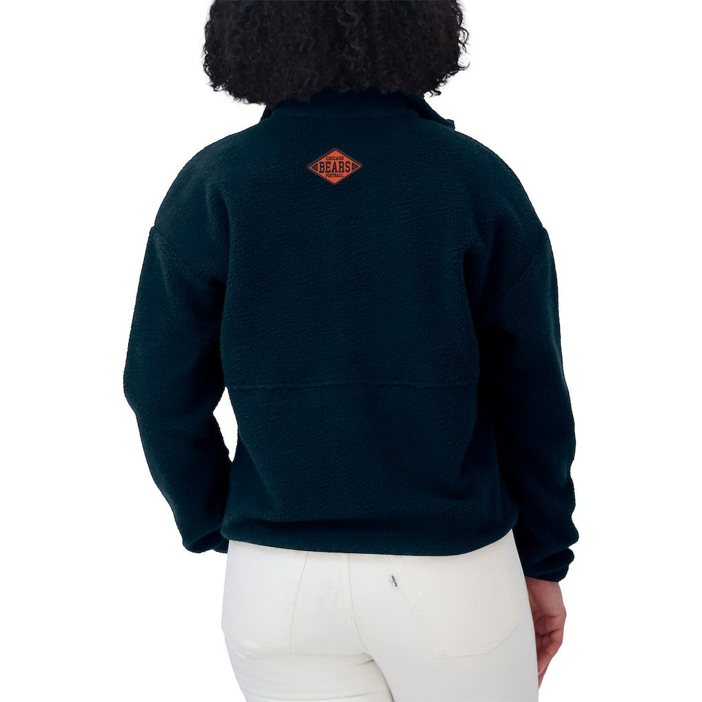 Chicago Bears WEAR by Erin Andrews Women's Polar Fleece Half-Zip Jacket Navy - NFL