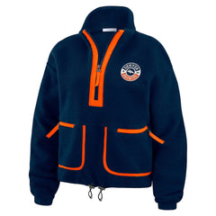 Denver Broncos WEAR by Erin Andrews Women's Polar Fleece Half-Zip Jacket Navy - NFL