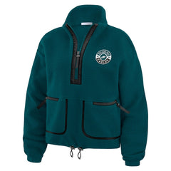 Philadelphia Eagles WEAR by Erin Andrews Women's Polar Fleece Half-Zip Jacket Midnight Green - NFL