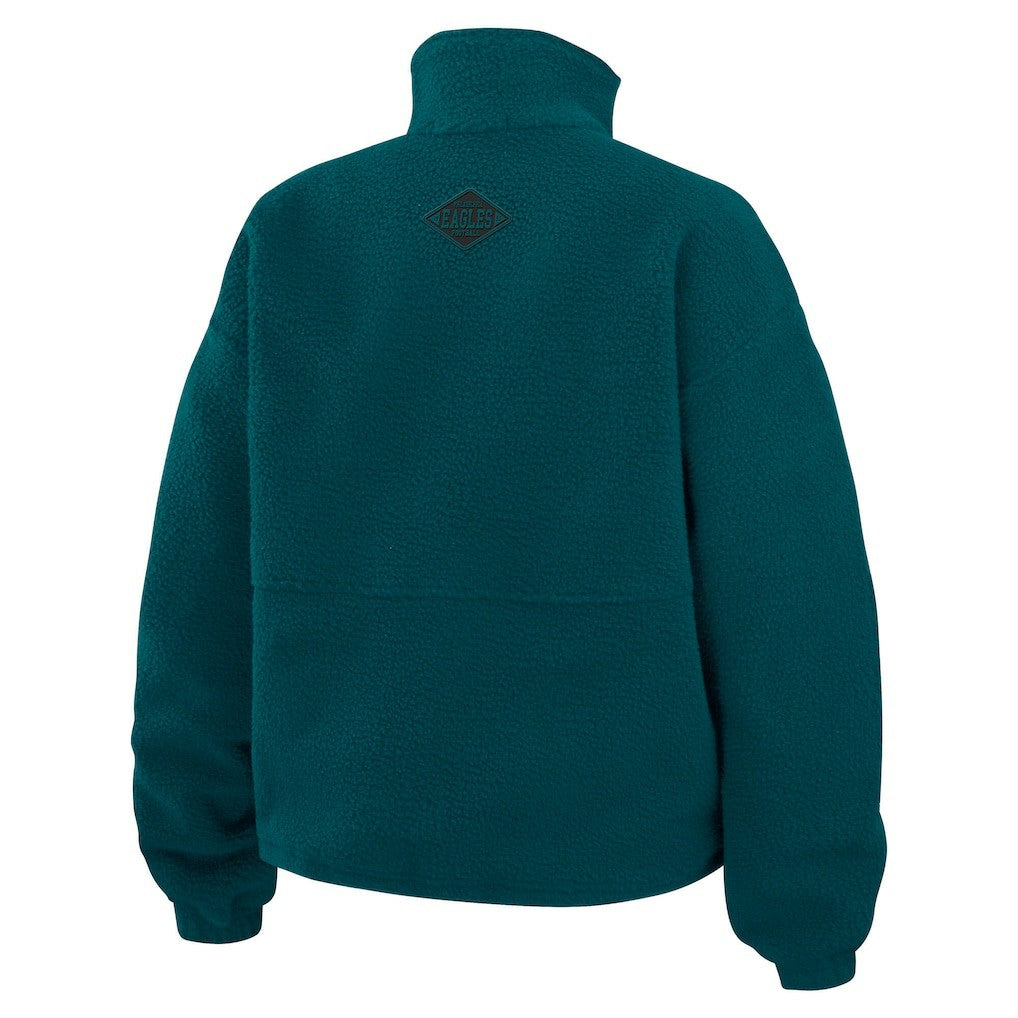 Philadelphia Eagles WEAR by Erin Andrews Women's Polar Fleece Half-Zip Jacket Midnight Green - NFL