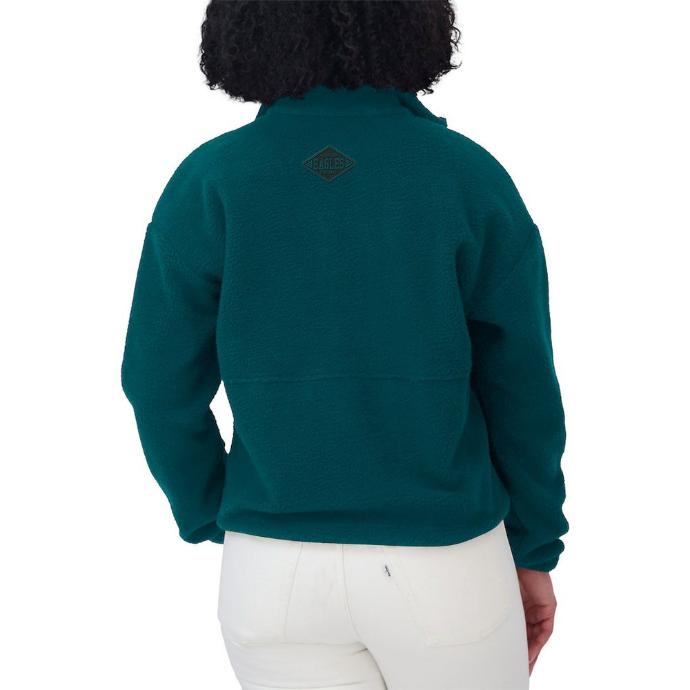 Philadelphia Eagles WEAR by Erin Andrews Women's Polar Fleece Half-Zip Jacket Midnight Green - NFL