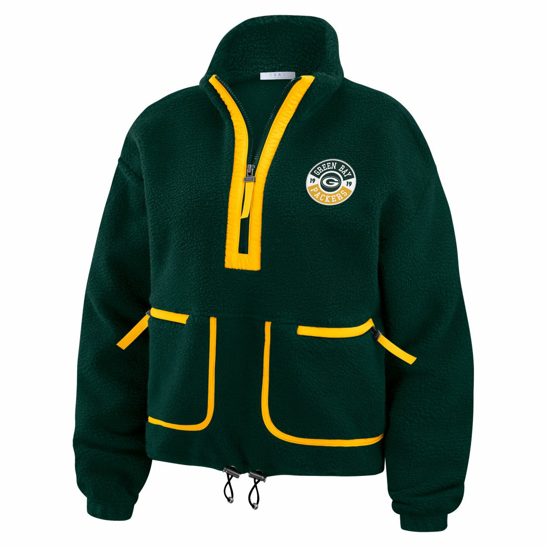 Green Bay Packers WEAR by Erin Andrews Women's Polar Fleece Half-Zip Jacket Green - NFL