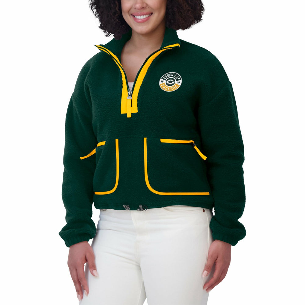 Green Bay Packers WEAR by Erin Andrews Women's Polar Fleece Half-Zip Jacket Green - NFL