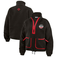 Kansas City Chiefs WEAR by Erin Andrews Women's Polar Fleece Half-Zip Jacket Black - NFL