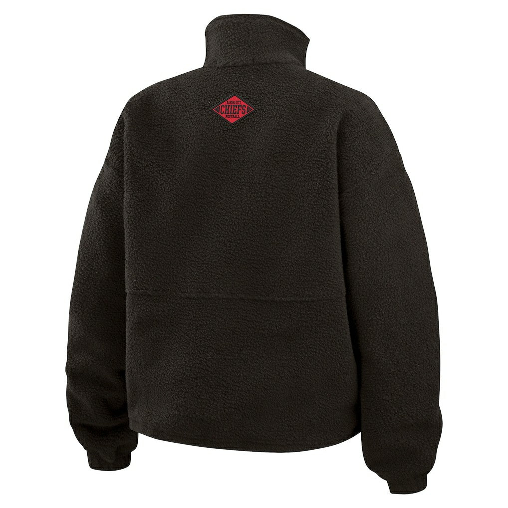 Kansas City Chiefs WEAR by Erin Andrews Women's Polar Fleece Half-Zip Jacket Black - NFL