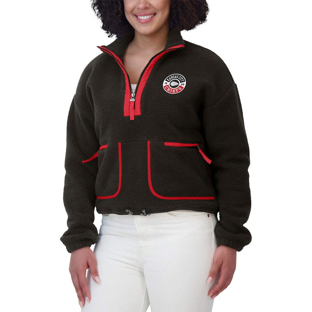 Kansas City Chiefs WEAR by Erin Andrews Women's Polar Fleece Half-Zip Jacket Black - NFL