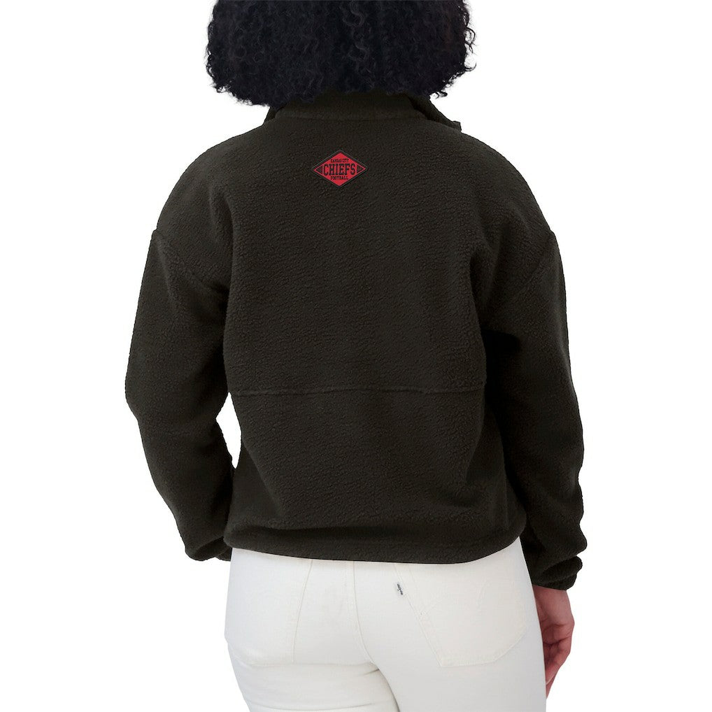 Kansas City Chiefs WEAR by Erin Andrews Women's Polar Fleece Half-Zip Jacket Black - NFL