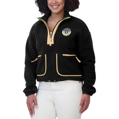 New Orleans Saints WEAR by Erin Andrews Women's Polar Fleece Half-Zip Jacket Black - NFL