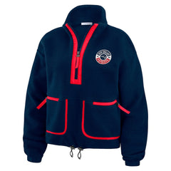New England Patriots WEAR by Erin Andrews Women's Polar Fleece Half-Zip Jacket Navy - NFL