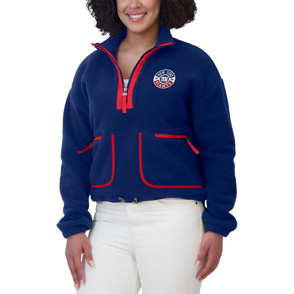 New York Giants WEAR by Erin Andrews Women's Polar Fleece Half-Zip Jacket Royal - NFL