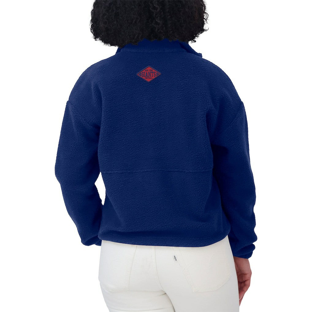 New York Giants WEAR by Erin Andrews Women's Polar Fleece Half-Zip Jacket Royal - NFL