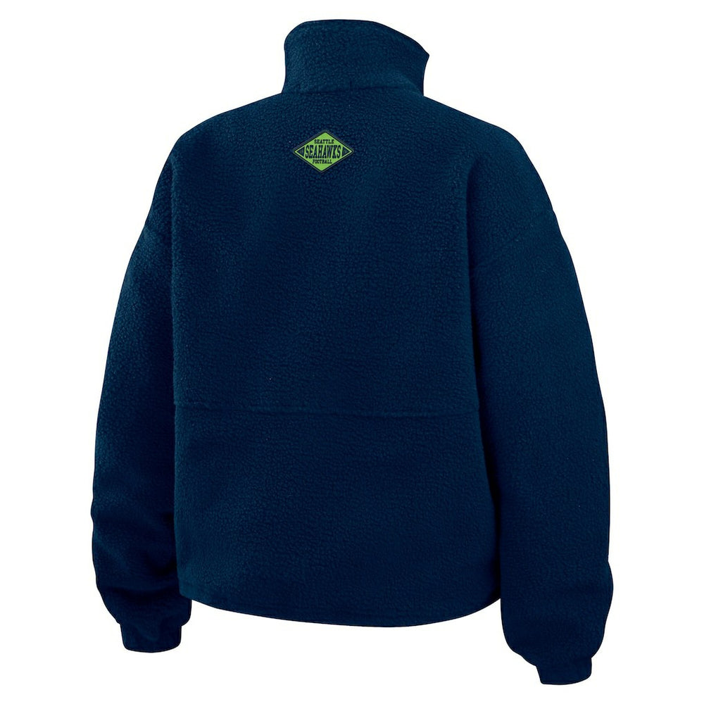 Seattle Seahawks WEAR by Erin Andrews Women's Polar Fleece Half-Zip Jacket College Navy - NFL