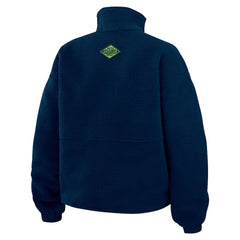 Seattle Seahawks WEAR by Erin Andrews Women's Polar Fleece Half-Zip Jacket College Navy - NFL