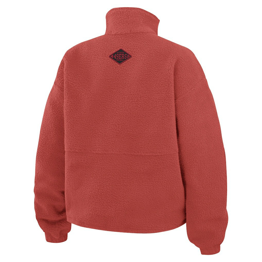 San Francisco 49ers WEAR by Erin Andrews Women's Polar Fleece Half-Zip Jacket Scarlet - NFL