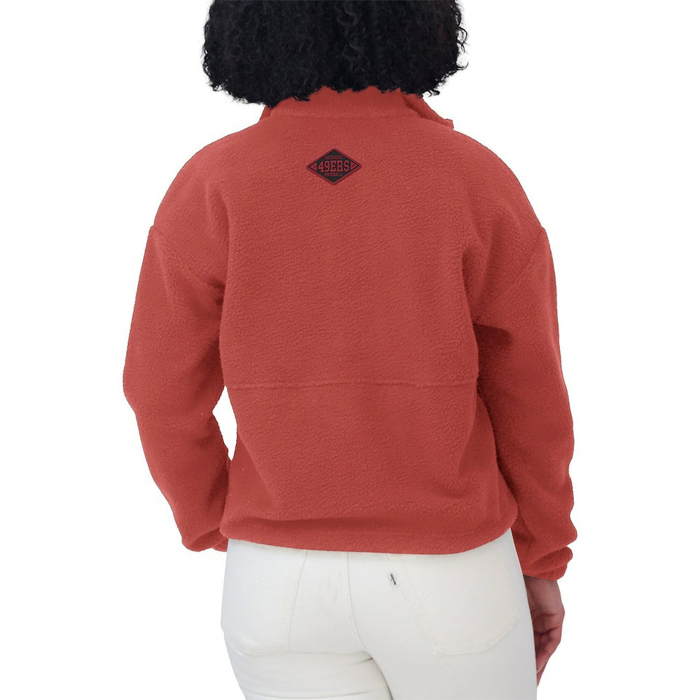 San Francisco 49ers WEAR by Erin Andrews Women's Polar Fleece Half-Zip Jacket Scarlet - NFL
