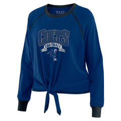 Indianapolis Colts WEAR by Erin Andrews Women's Tie-Front Long Sleeve Top Royal/Black - NFL
