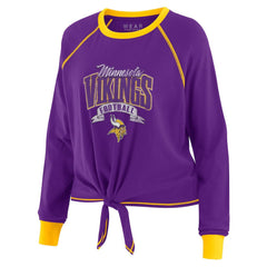 Minnesota Vikings WEAR by Erin Andrews Women's Tie-Front Long Sleeve Top Purple/Gold - NFL
