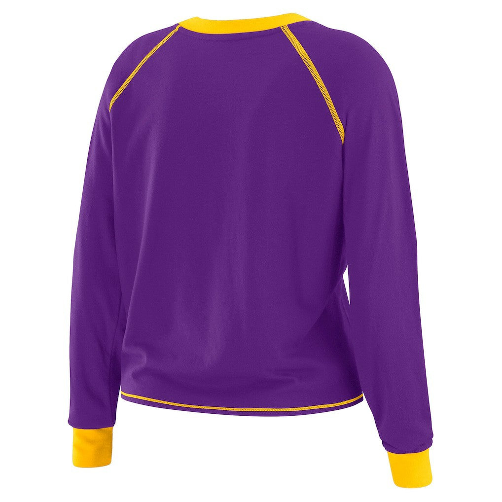 Minnesota Vikings WEAR by Erin Andrews Women's Tie-Front Long Sleeve Top Purple/Gold - NFL