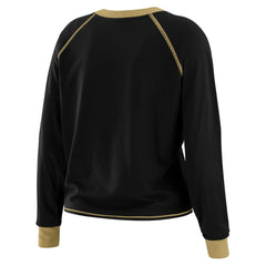 New Orleans Saints WEAR by Erin Andrews Women's Tie-Front Long Sleeve Top Black/Gold - NFL