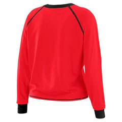 San Francisco 49ers WEAR by Erin Andrews Women's Tie-Front Long Sleeve Top Scarlet/Black - NFL