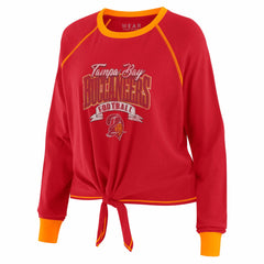 Tampa Bay Buccaneers WEAR by Erin Andrews Women's Tie-Front Long Sleeve Top Red/Orange - NFL