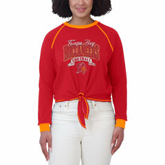 Tampa Bay Buccaneers WEAR by Erin Andrews Women's Tie-Front Long Sleeve Top Red/Orange - NFL
