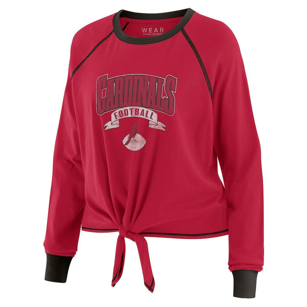 Arizona Cardinals WEAR by Erin Andrews Women's Tie-Front Long Sleeve Top Cardinal/Black - NFL