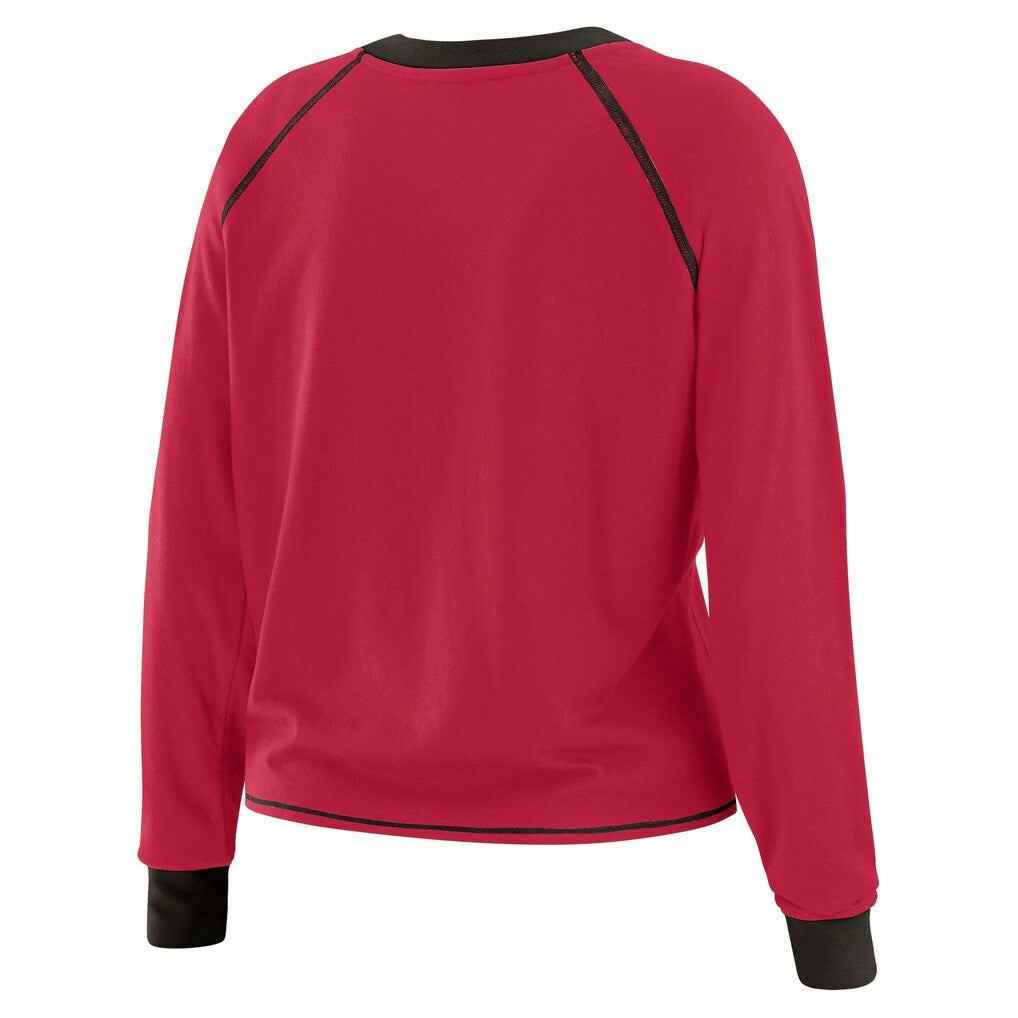 Arizona Cardinals WEAR by Erin Andrews Women's Tie-Front Long Sleeve Top Cardinal/Black - NFL
