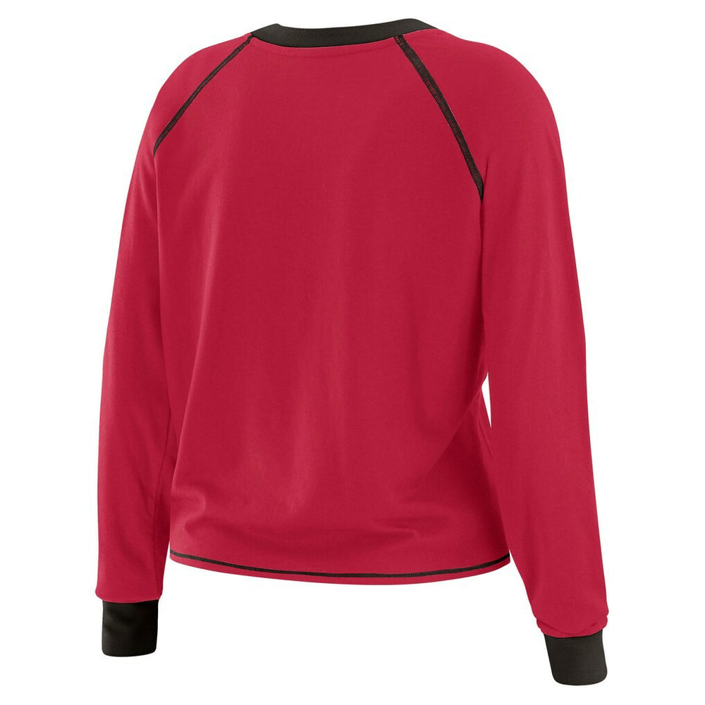 Arizona Cardinals WEAR by Erin Andrews Women's Tie-Front Long Sleeve Top Cardinal/Black - NFL