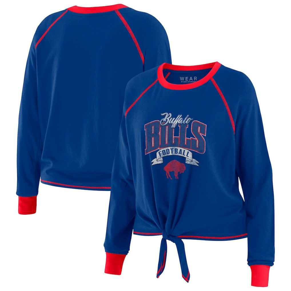 Buffalo Bills WEAR by Erin Andrews Women's Tie-Front Long Sleeve Top Royal/Red - NFL