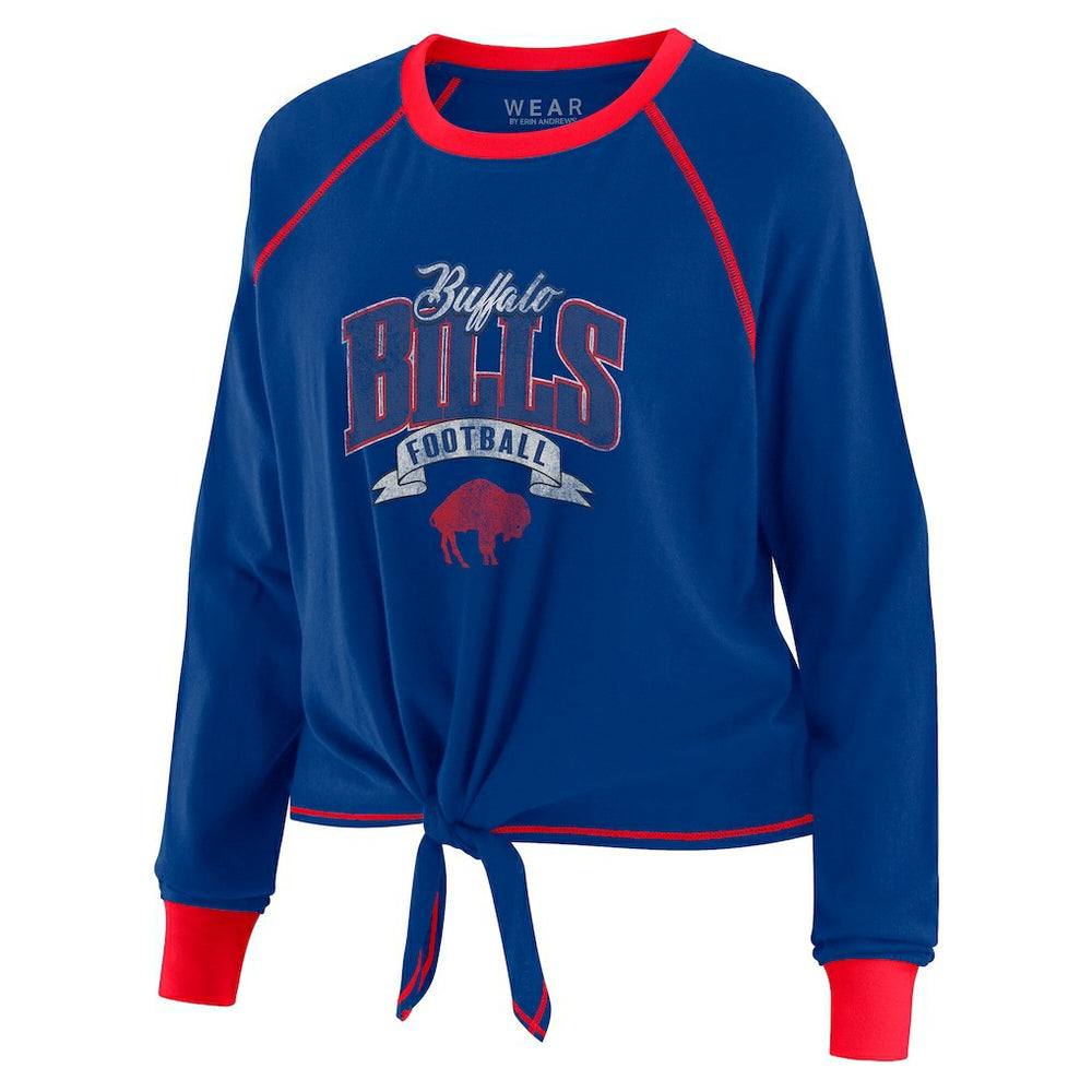 Buffalo Bills WEAR by Erin Andrews Women's Tie-Front Long Sleeve Top Royal/Red - NFL